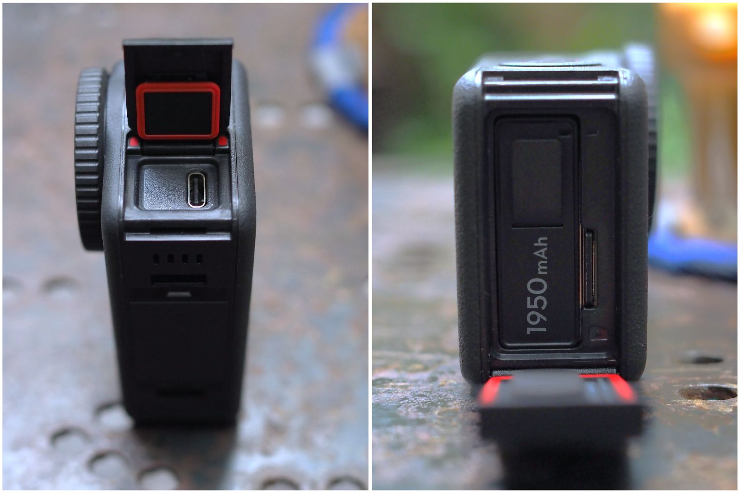 Nắp đậy cổng USB-C, pin, khe thẻ MicroSD