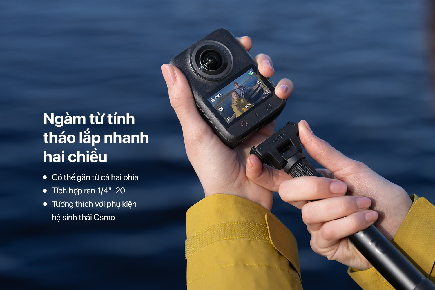 Ngàm tháo nhanh hai chiều Osmo và ren 1/4″