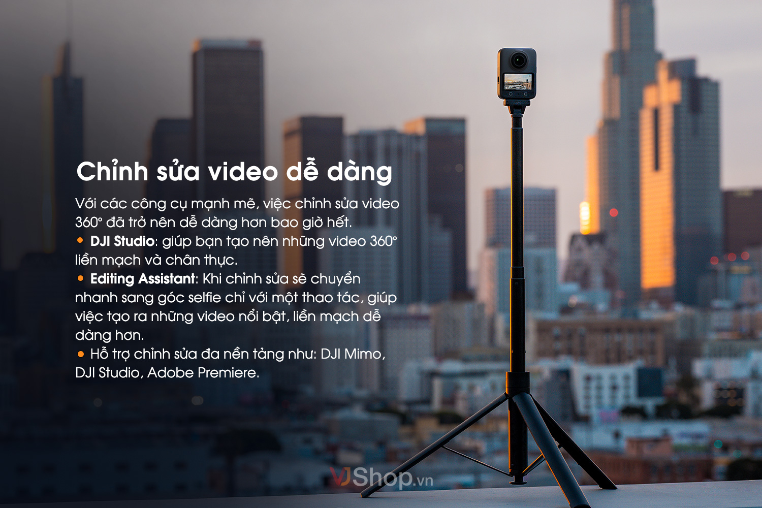 DJI Osmo 360 tương thích với phần mềm DJI Studio và DJI Mimo