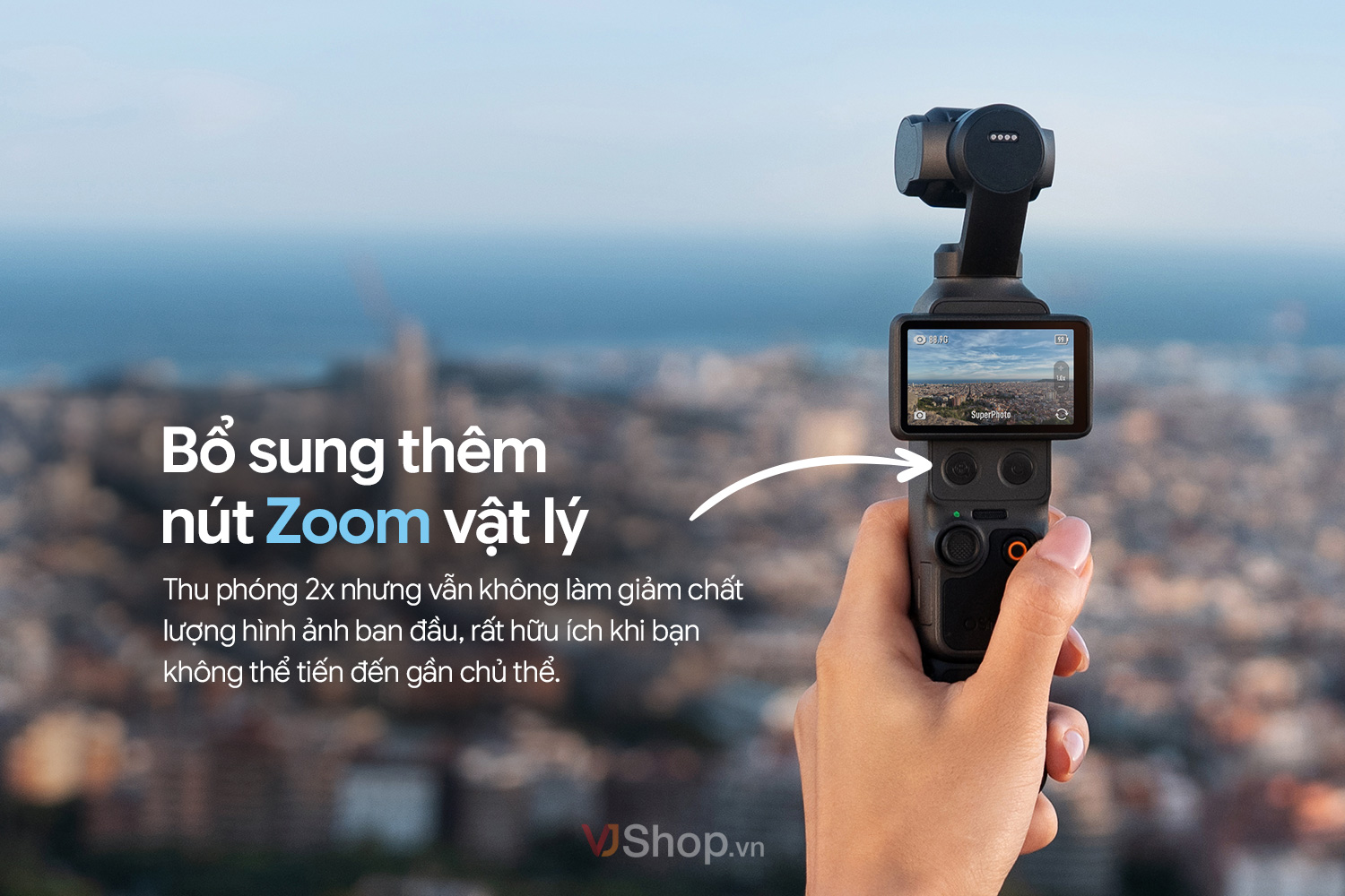 Khung hình sắc nét với zoom 2× lossless