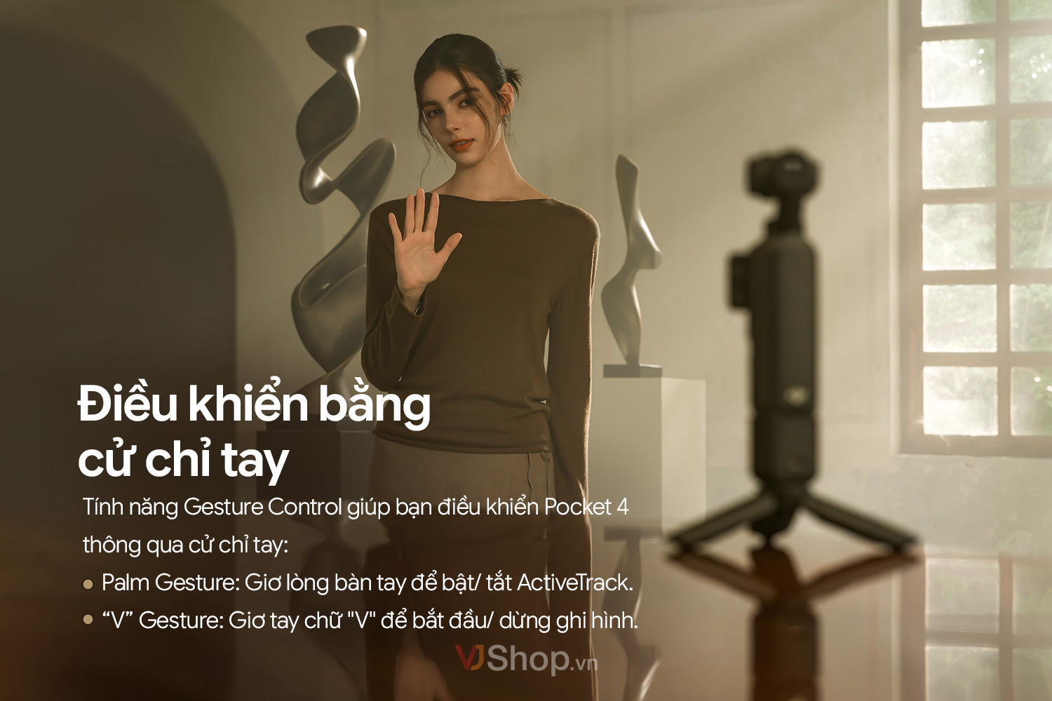 Osmo Pocket 4 điều khiển bằng cử chỉ