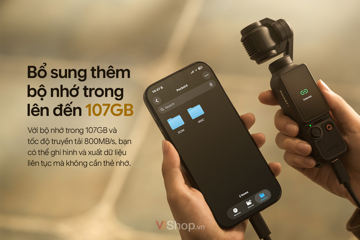 Bộ nhớ tích hợp và truyền dữ liệu tốc độ cao