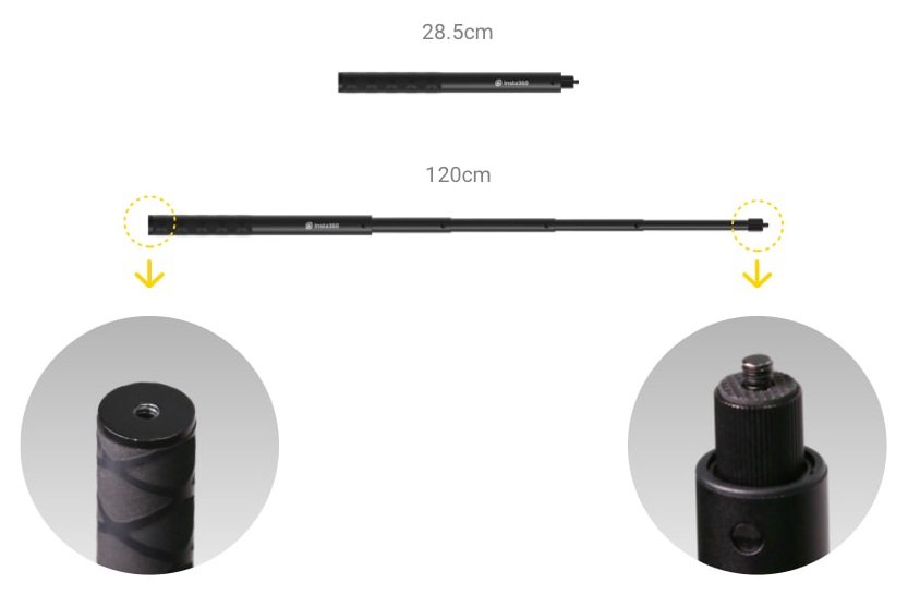 Insta360 ONE X2 Invisible Selfie Stick với chiều dài linh hoạt