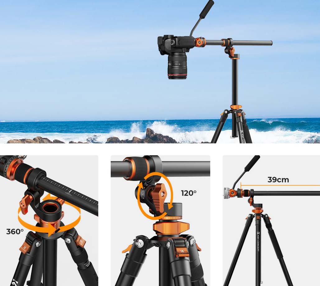 Chân máy K&F KF09.137 có đầu dầu thủy lực mượt mà