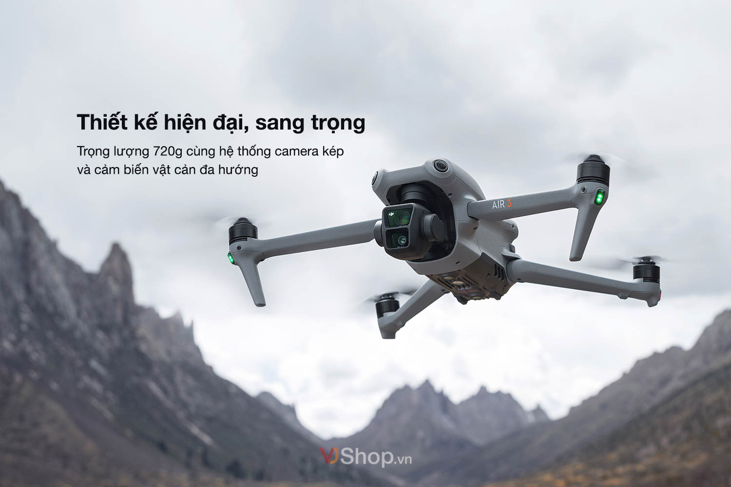 DJI Air 3 có thiết kế hiện đại, sang trọng