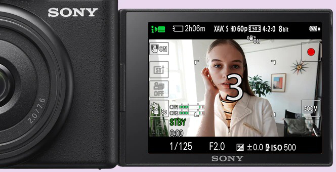 Sony ZV-1F hỗ trợ tính năng hẹn giờ chụp