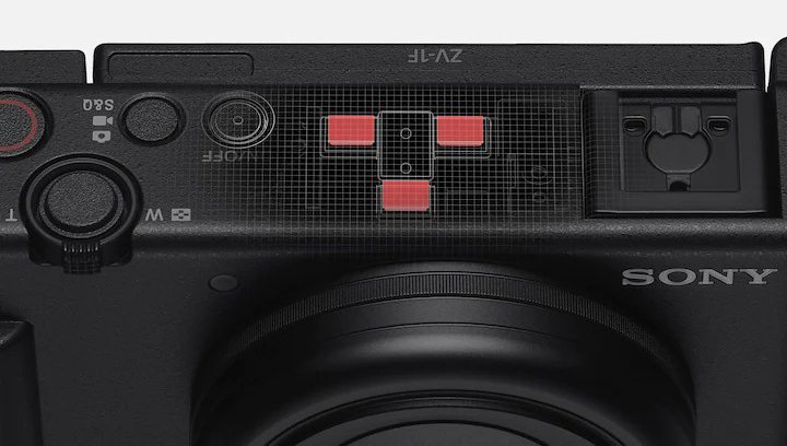 Sony ZV-1F tích hợp sẵn hệ thống micro 3 hướng