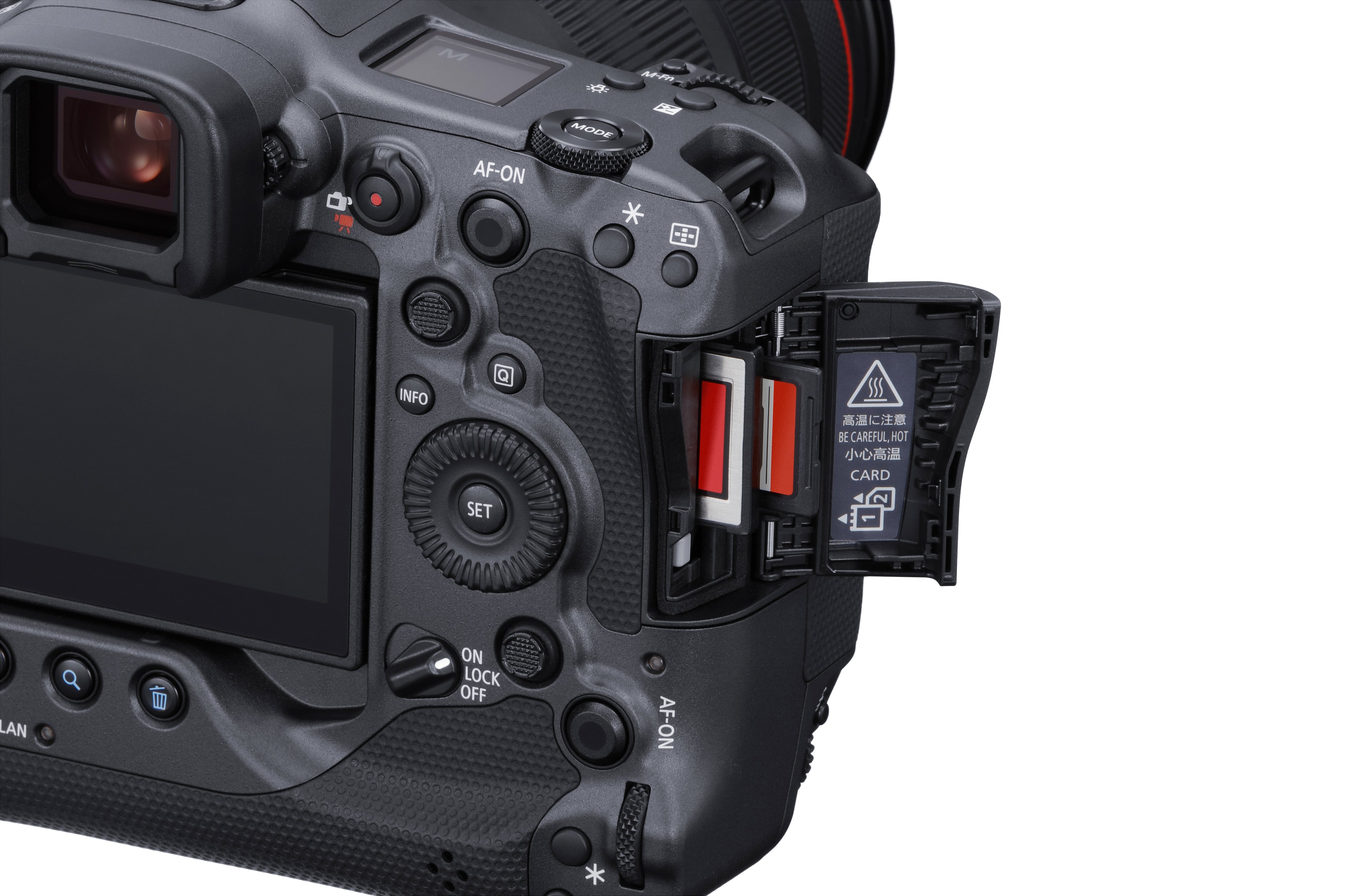 Canon EOS R3 tích hợp hai khe cắm thẻ nhớ 