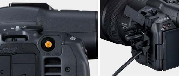 Canon EOS R5 C cung cấp đầu vào và đầu ra Timecode