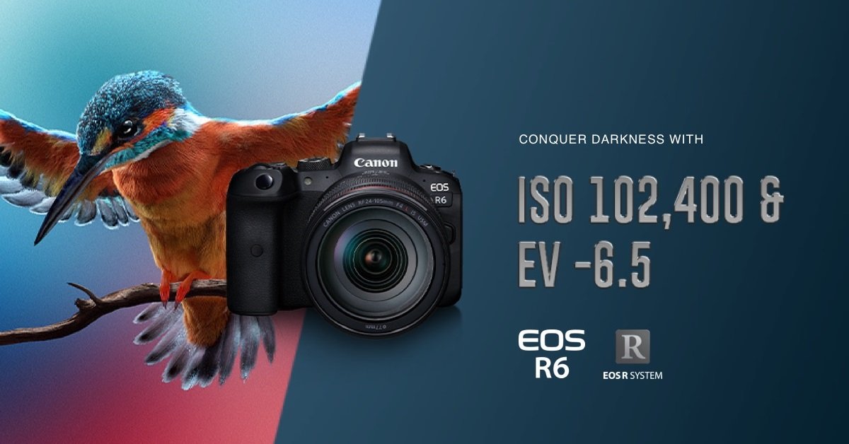 Máy ảnh Canon EOS R6 với dải ISO rộng