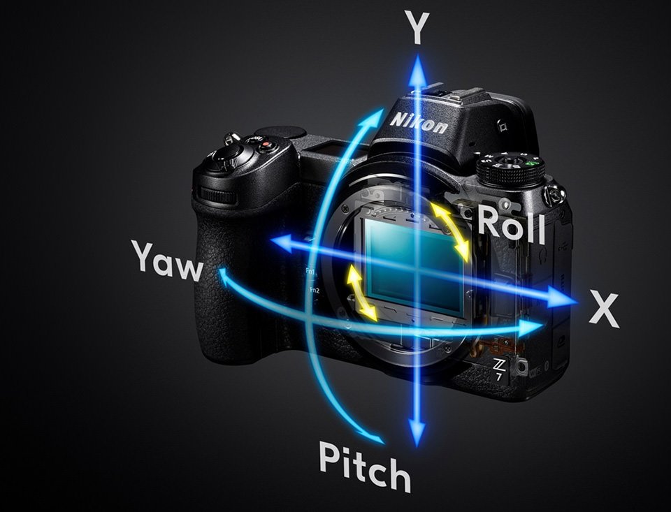 Nikon Z7 - Công nghệ ổn định hình ảnh Vibration Reduction sensor-shift 5 trục
