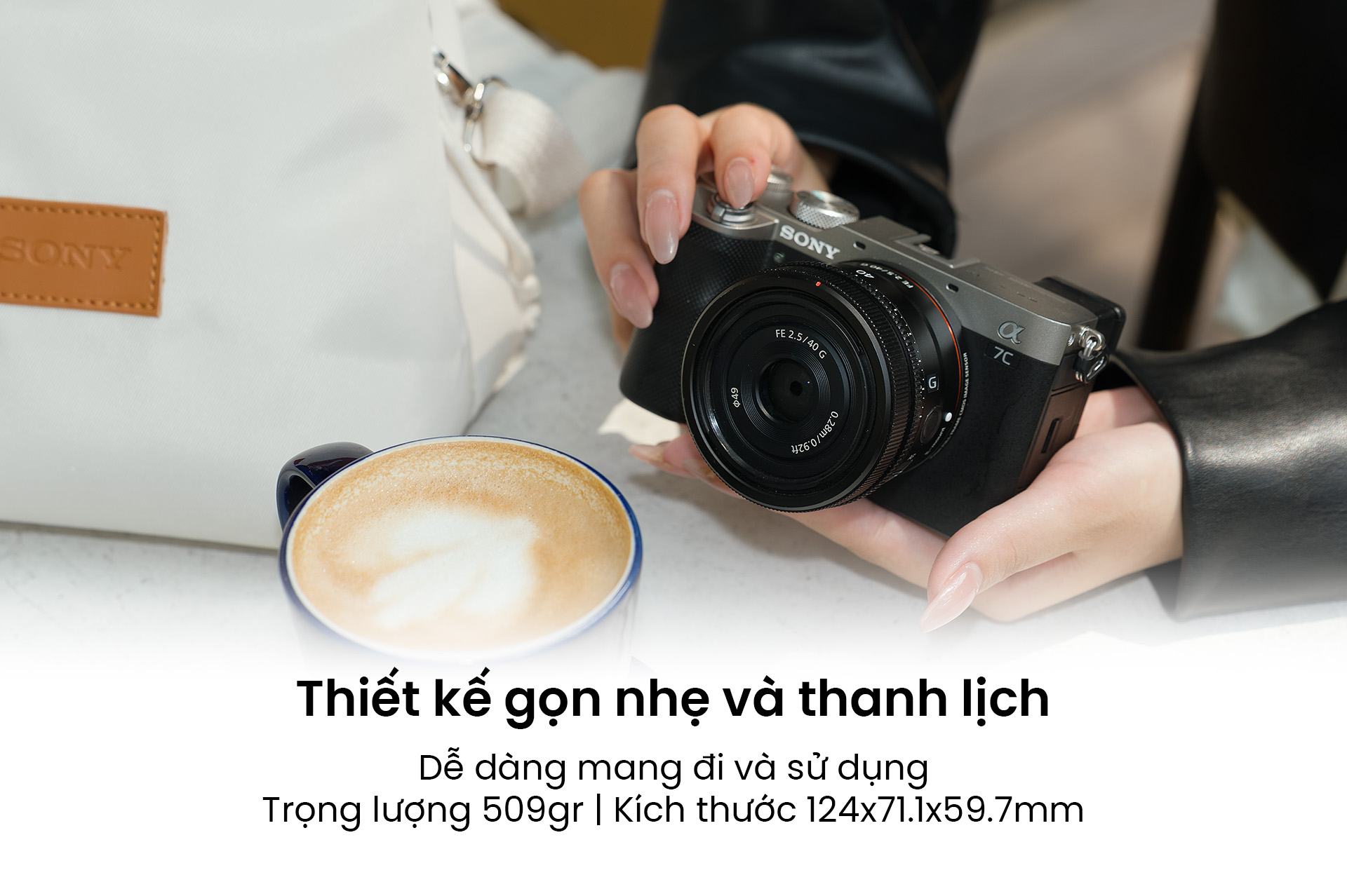 Sony Alpha A7C thiết kế gọn nhẹ và thanh lịch