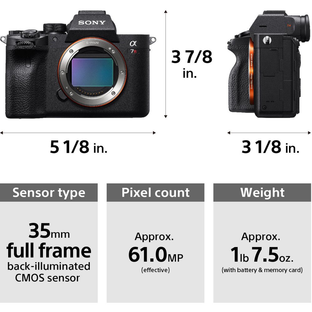 Máy ảnh Sony Alpha A7R Mark IV: Sony Alpha A7R Mark IV được xem như là chiếc máy ảnh đỉnh cao của Sony, với khả năng chụp ảnh ấn tượng và độ phân giải cực cao. Bạn sẽ có cơ hội thưởng thức những bức ảnh chân thực và sắc nét đến từ những chi tiết tinh túy nhất của thế giới xung quanh.