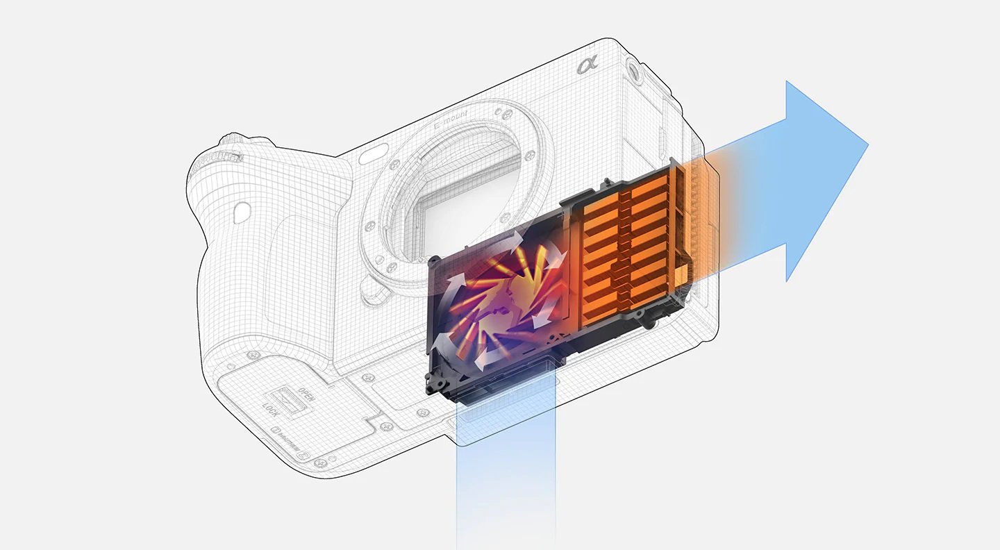 Sony FX3 - Hệ thống tản nhiệt hỗ trợ quay phim không gián đoạn