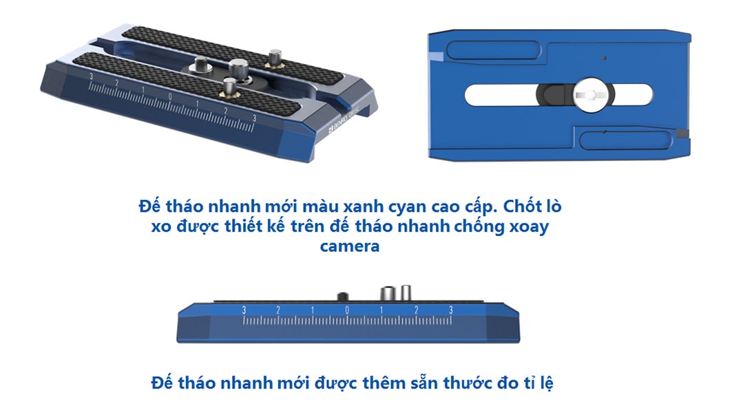 KH25PC được cải tiến vượt trội với đế tháo nhanh mới màu xanh Cyan cao cấp.