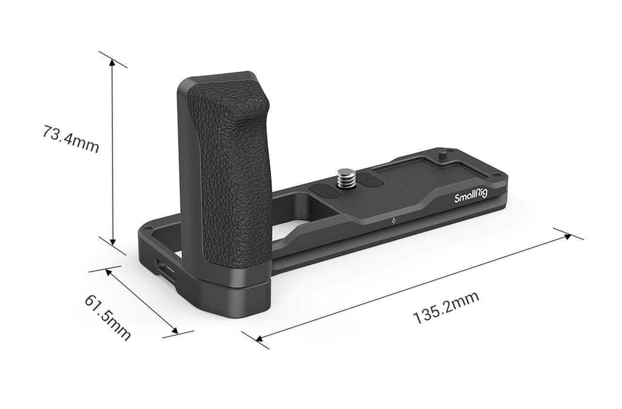 SmallRig L-Shape Grip cho máy ảnh Fujifilm X-T4 có kích thước là: 135.2 x 73.4 x 61.5mm
