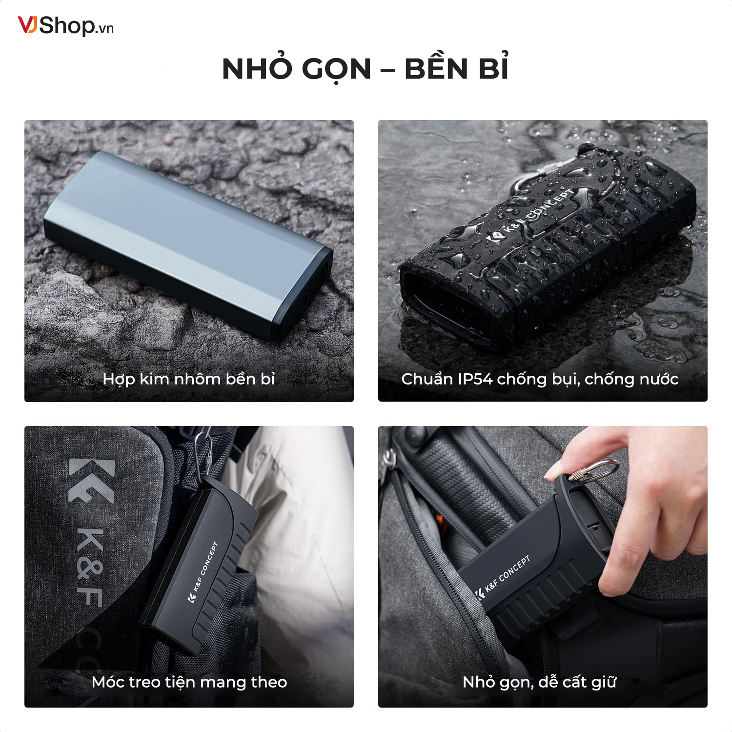 Chuẩn kháng nước IP54 của K&F Concept KF31.190