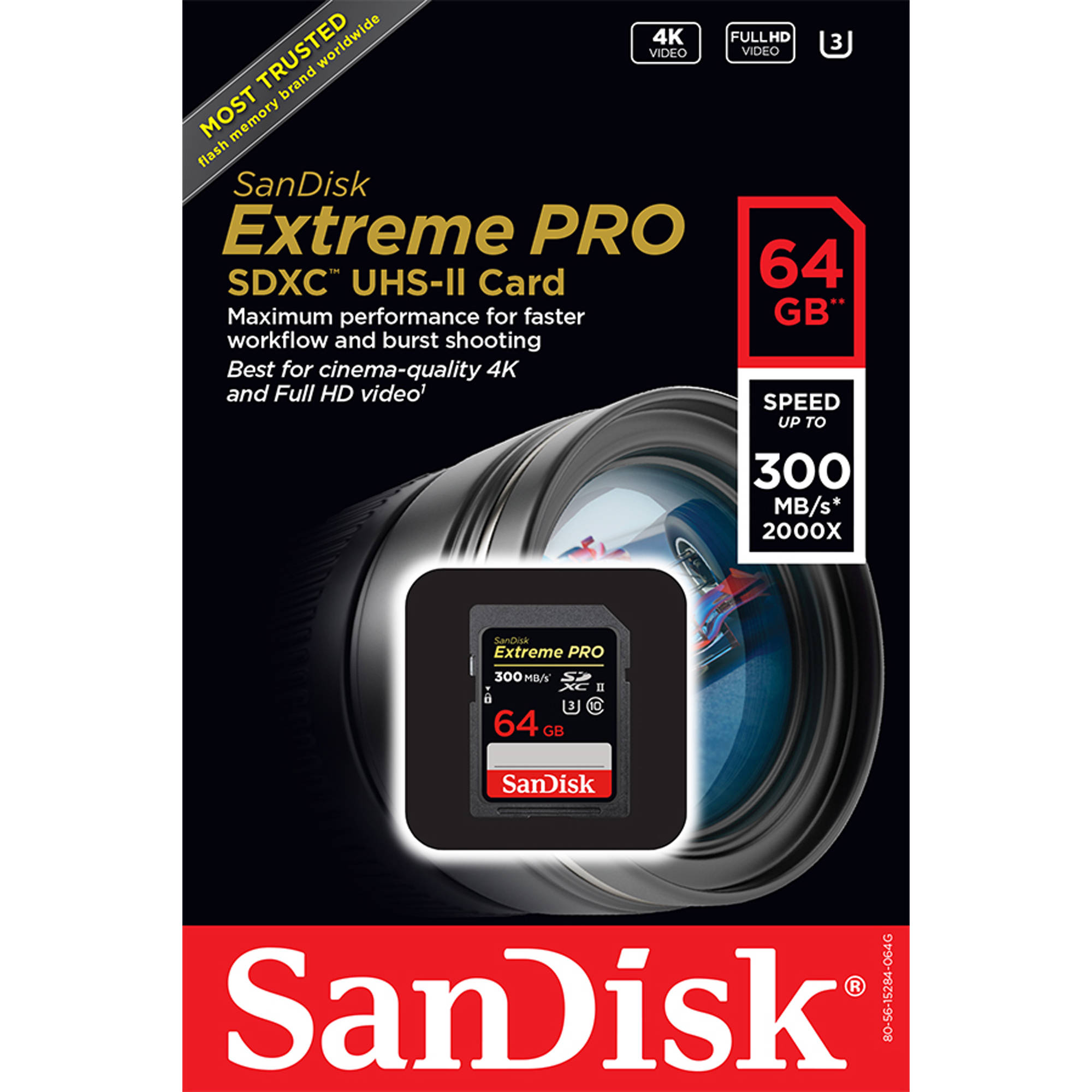 Thẻ nhớ SDXC SanDisk Extreme Pro UHS-II U3 64GB 300MB/s VJShop