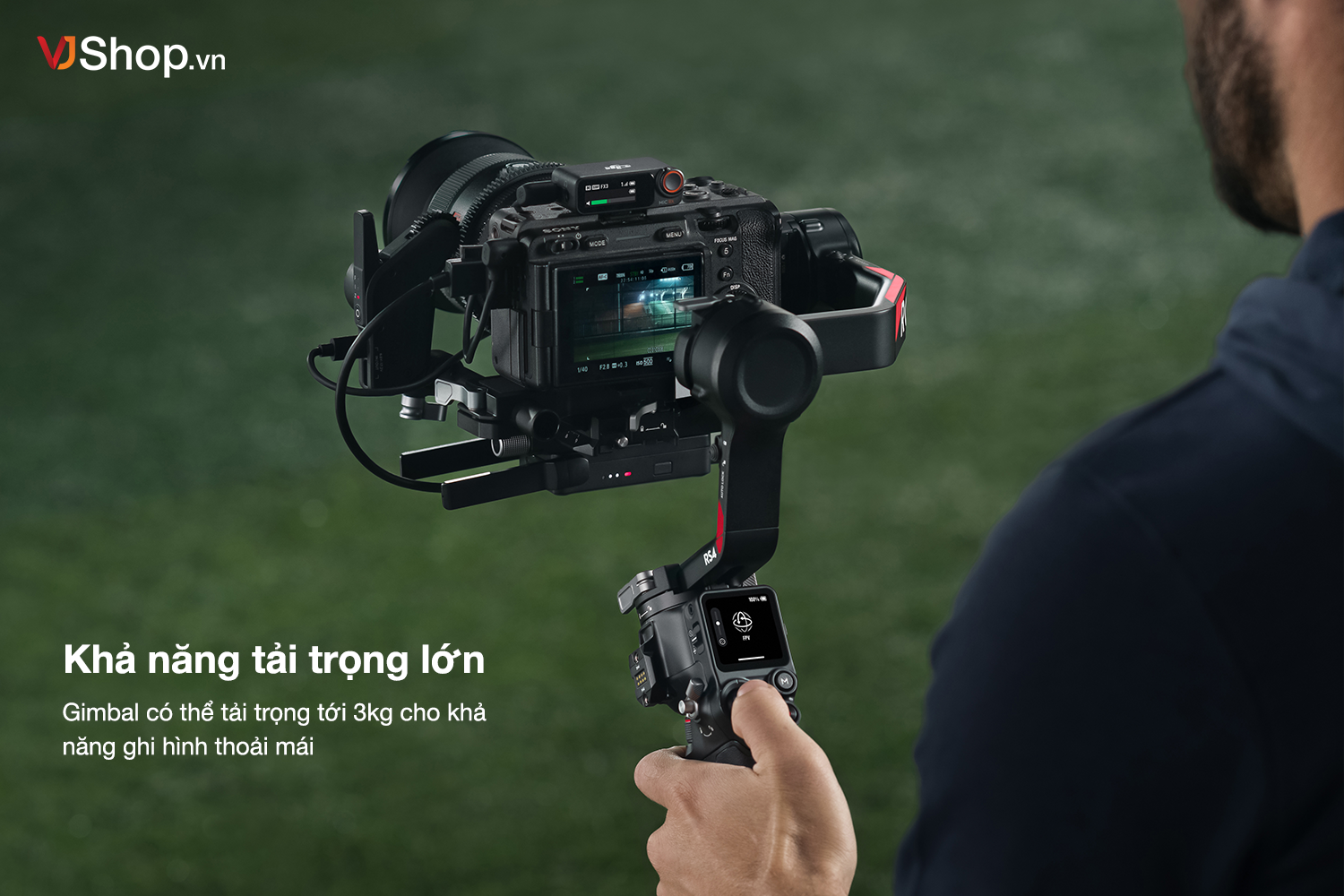 Gimbal DJI RS 4 Pro có tải trọng mạnh mẽ