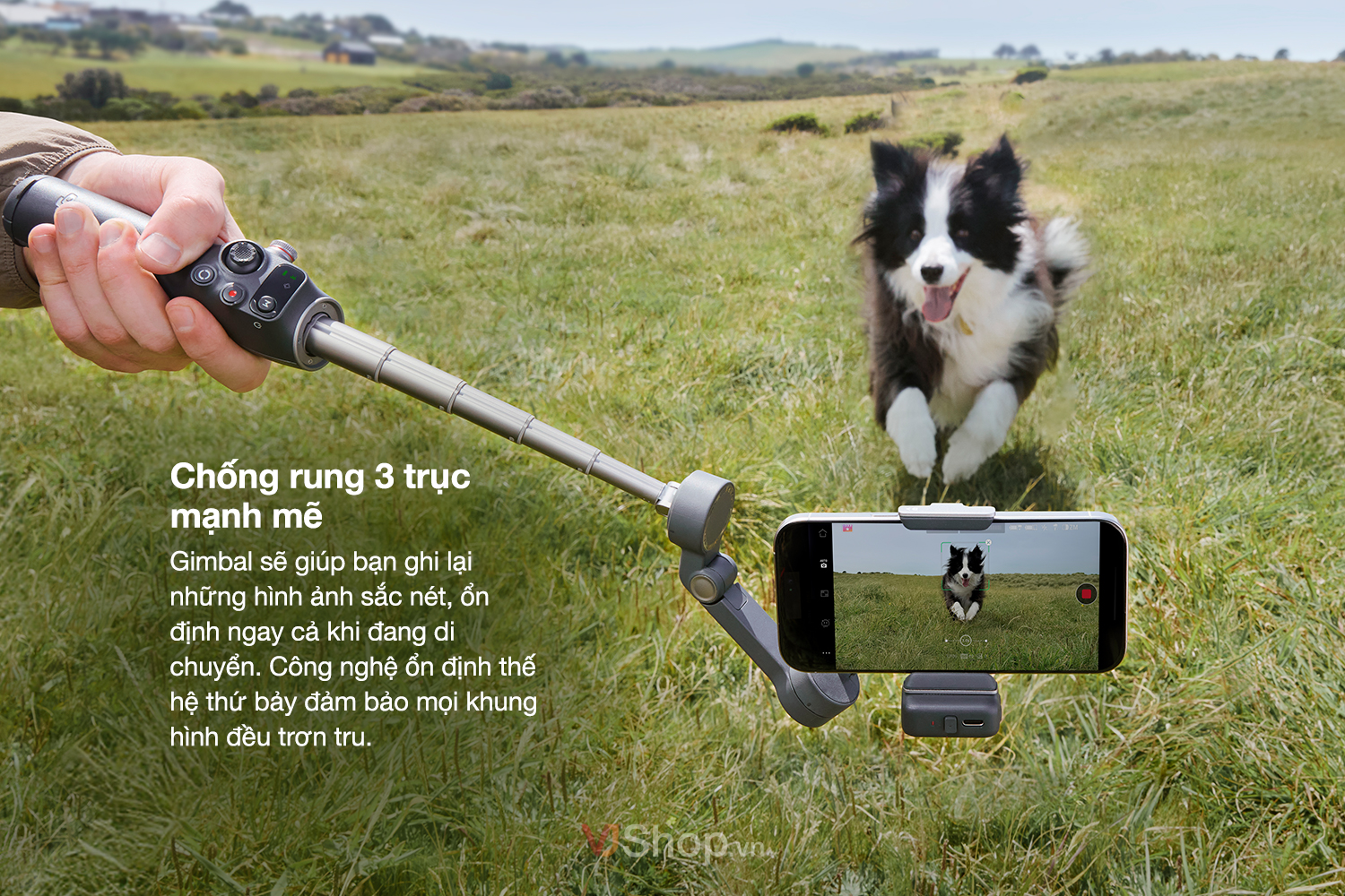 Osmo Mobile 7 Series sử dụng c&ocirc;ng nghệ ổn định thế hệ thứ bảy của DJI với hệ thống chống rung 3 trục