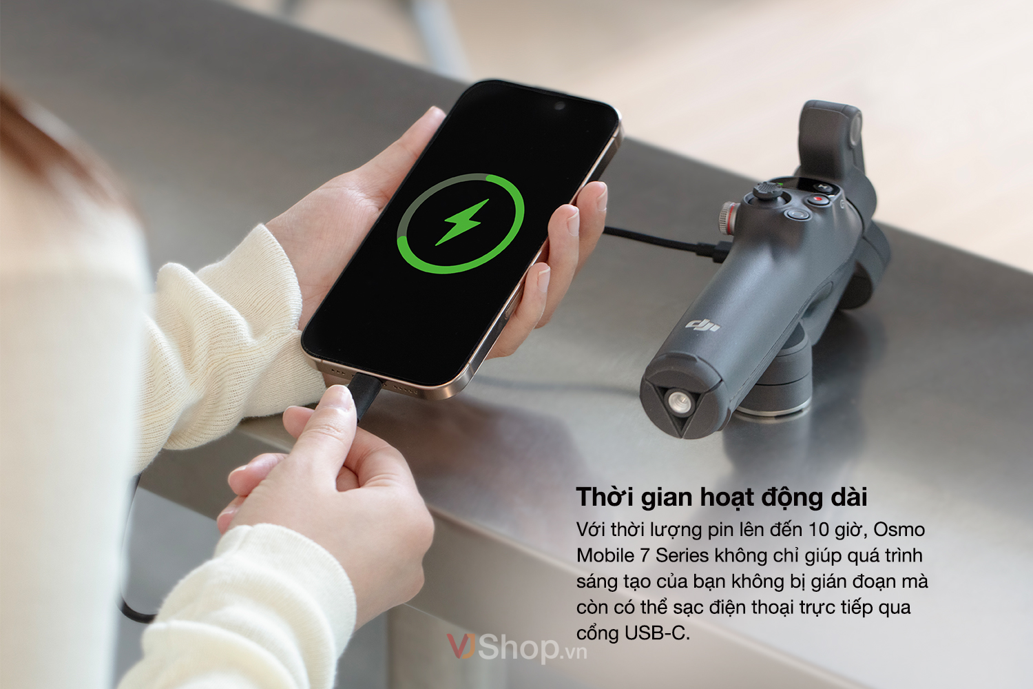 Osmo Mobile 7 Series được thiết kế để hoạt động li&ecirc;n tục trong 10 giờ
