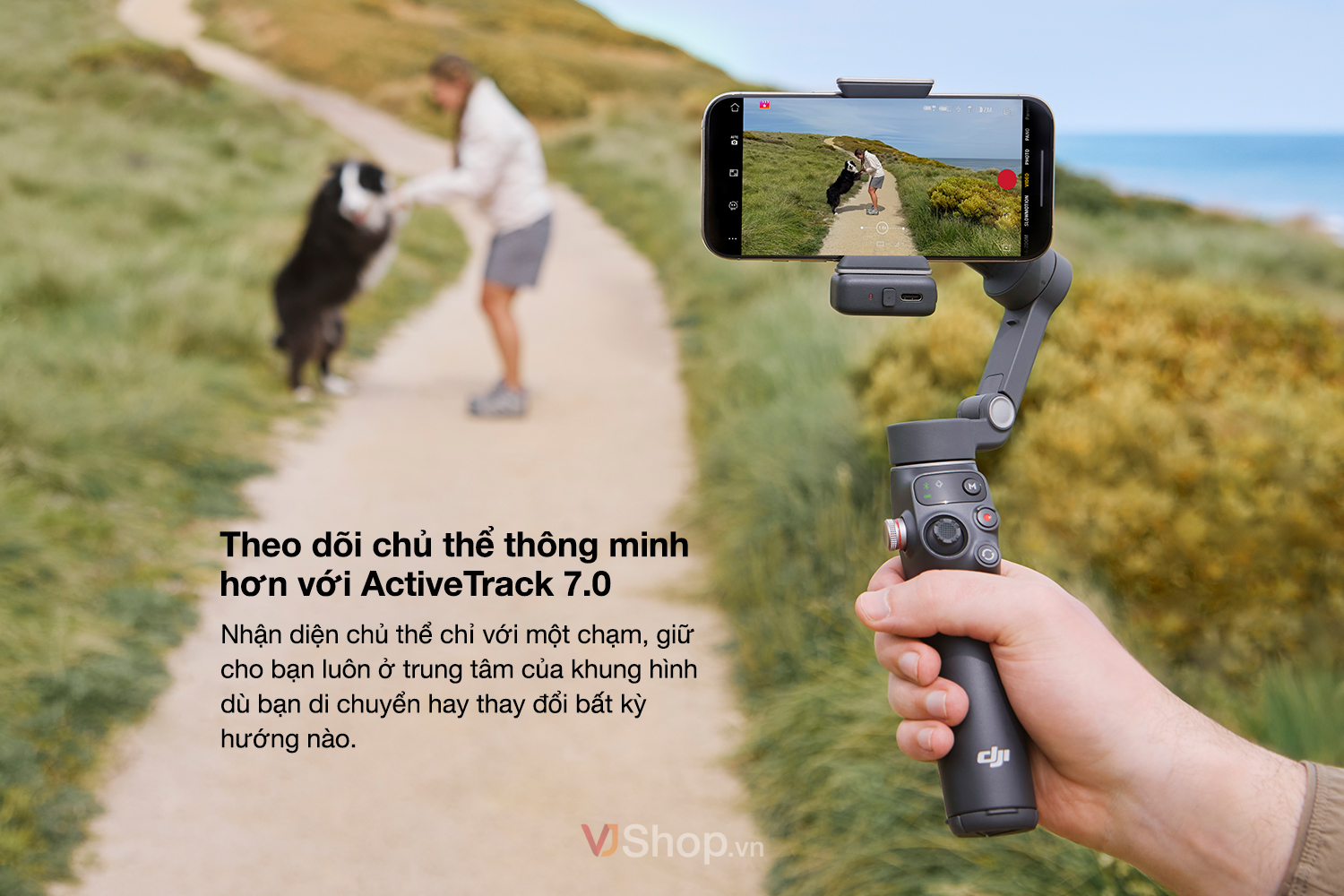 DJI Osmo Mobile 7P được trang bị to&agrave;n bộ t&iacute;nh năng ActiveTrack 7.0