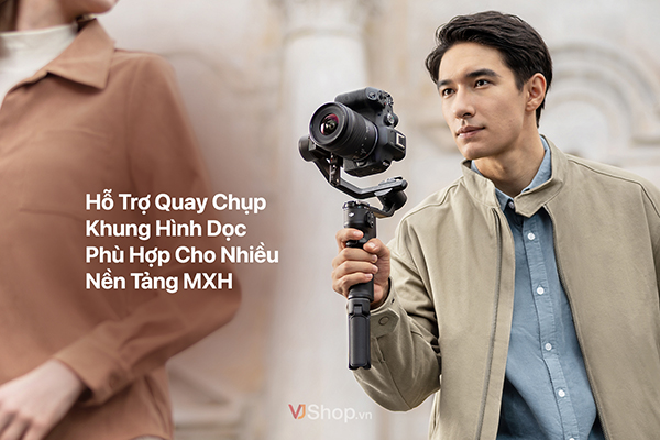 DJI RS 3 Mini hỗ trợ chụp dọc ấn tượng