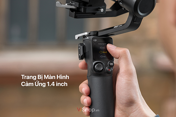 DJI RS 3 Mini được trang bị màn hình cảm ứng 1,4"