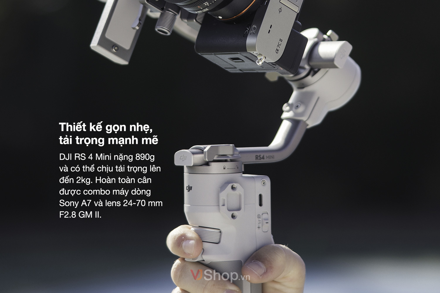 DJI RS 4 Mini thiết kể nhỏ nhẹ, tải trọng lớn