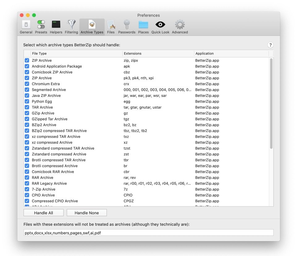 phần mềm giải nén cho Mac - BetterZip