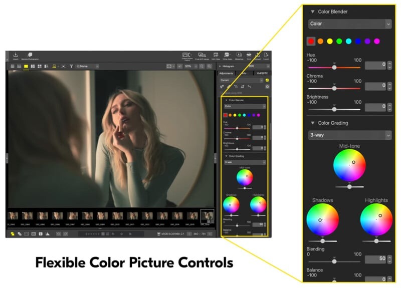 NX Studio cho phép tạo các profile màu và tải lên máy ảnh