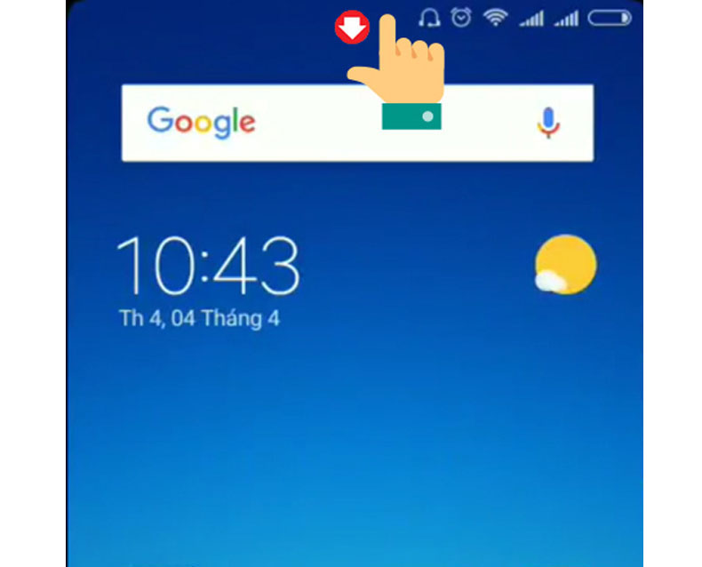 Chụp màn hình điện thoại Xiaomi bằng thanh thông báo