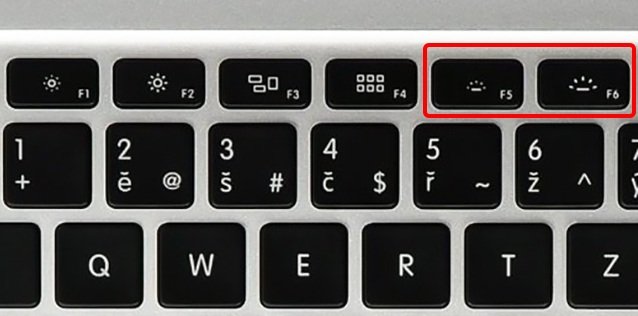 phím tăng giảm độ sáng bàn phím macbook