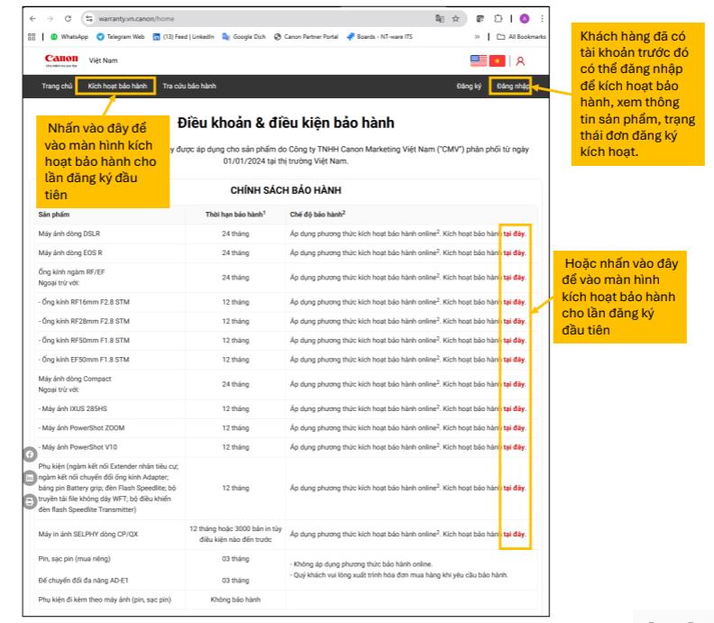 Hướng dẫn kích hoạt bảo hành online