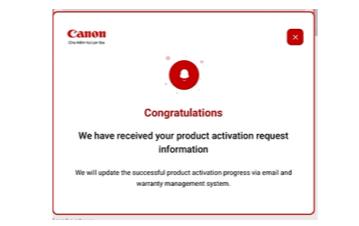 Hệ thống thông báo kích hoạt thành công