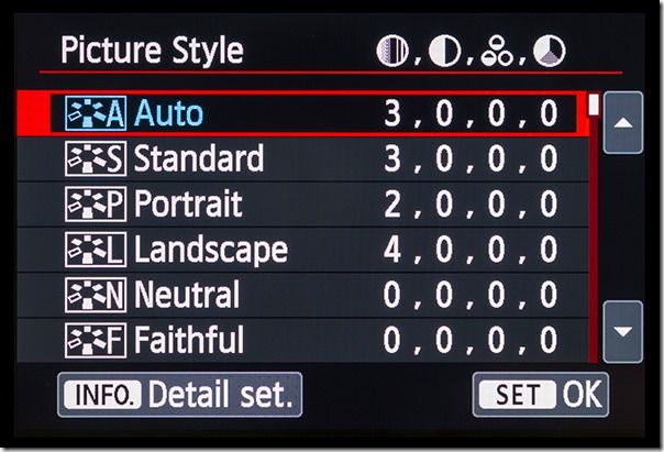 Chọn nền Picture Style