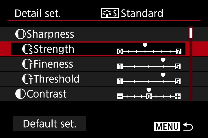 Sharpening nâng cao (Picture Style)