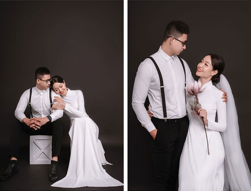 Ý tưởng chụp ảnh cưới phục trang tone thâm trắng