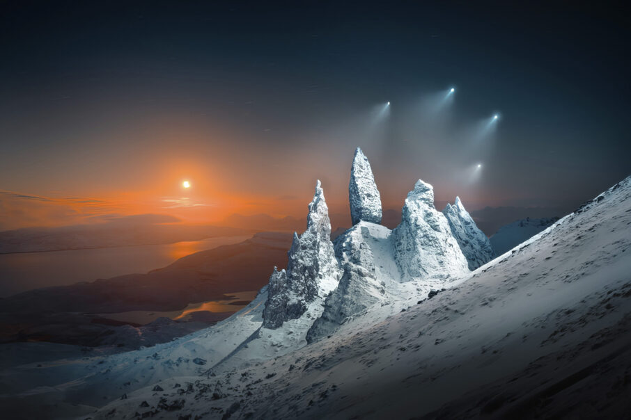 "Moonrise Sprites over Storr" - Liam Man