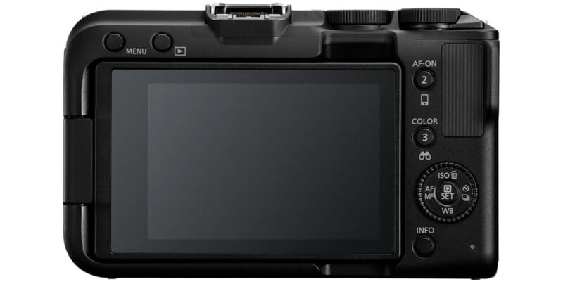 Canon R50 V được trang bị một màn hình cảm ứng LCD 3.00 inch xoay lật hoàn toàn