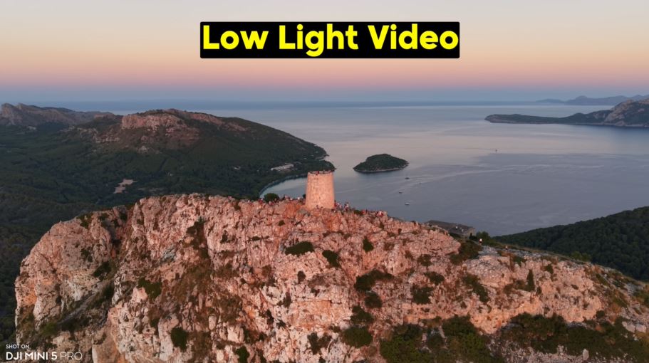 DJI Mini 5 Pro cho chất lượng video tốt ngay cả khi quay trong điều kiện thiếu sáng
