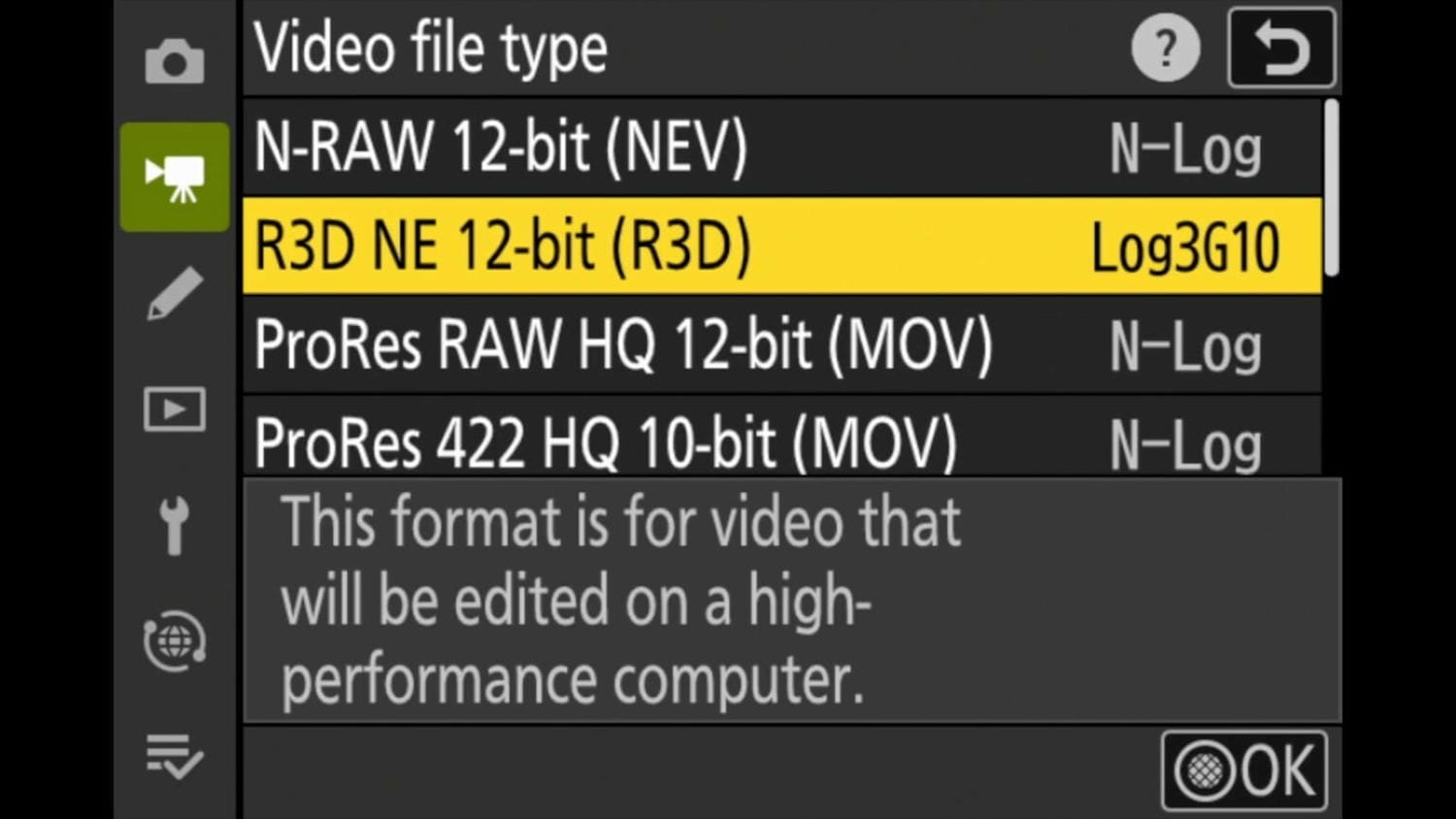 ZR có thể ghi video RAW 12-bit định dạng R3D NE