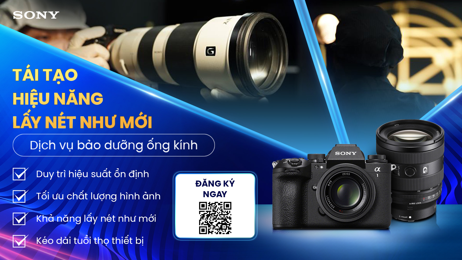 Dịch vụ cân chỉnh ống kính hàng đầu tại Sony Việt Nam