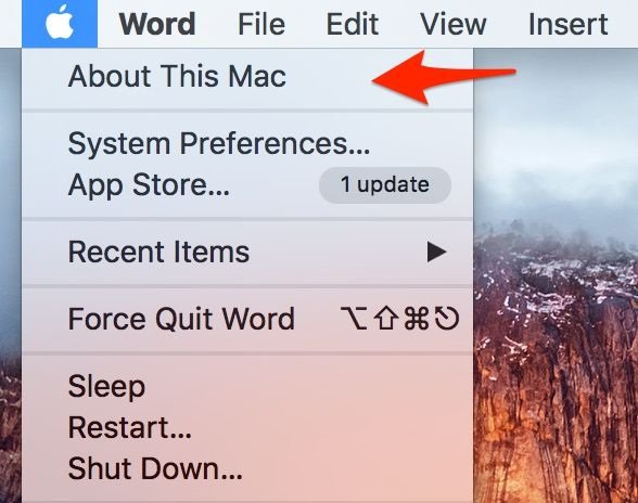 gỡ ứng dụng trên Mac bằng cách nhấn chọn biểu tượng Apple trên Macbook