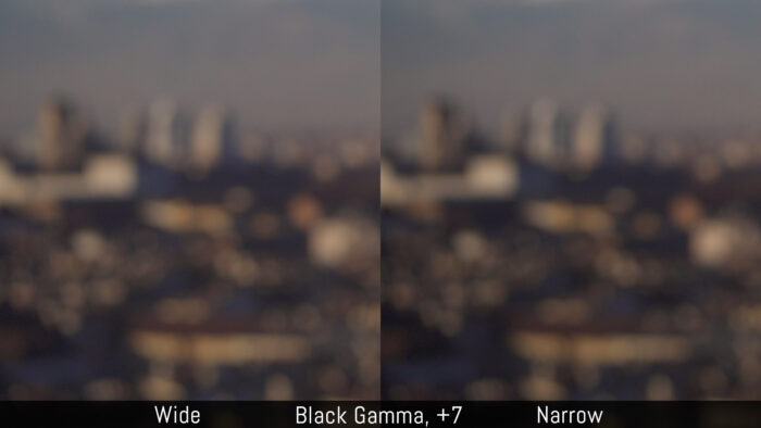 Black Gamma có hai phạm vi Wide và Narrow