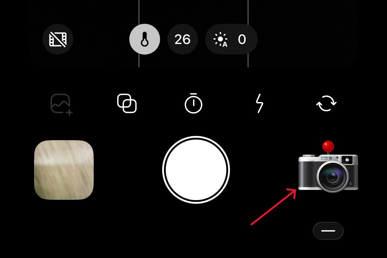 Nhấn chọn vào hình camera để lựa chọn khung hình
