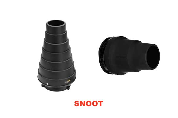 Snoot có thiết kế khá giống với Grid Light Modifier nhưng sử dụng snoot sẽ giúp giới hạn lượng ánh sáng ở khu vực nhỏ hơn