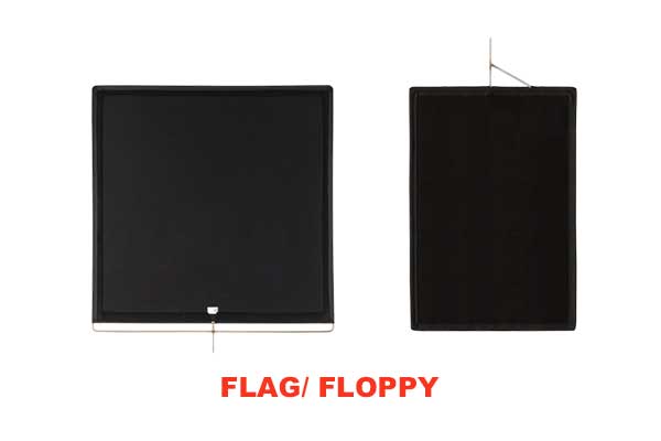 Các nhiếp ảnh gia và nhà quay phim sử dụng Flags (Floppy)để chặn những ánh sáng không mong muốn chiếu vào cảnh chụp. 