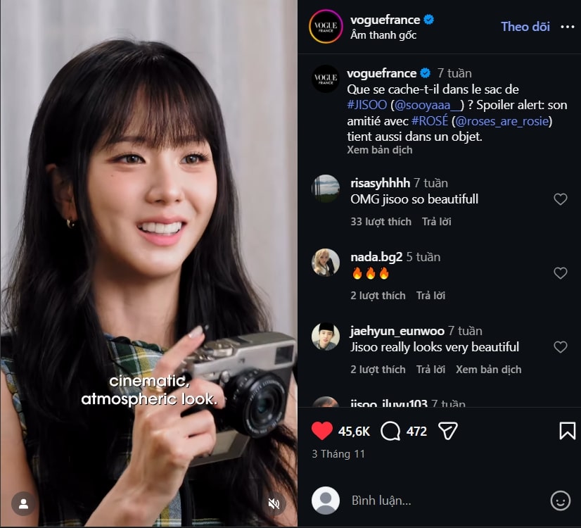 Jisoo chia sẻ về Fujifilm X-Pro 3