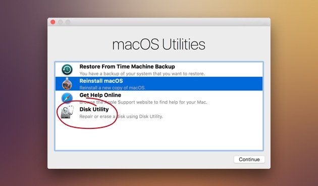 lấy lại mật khẩu macbook nhờ chế độ Recovery